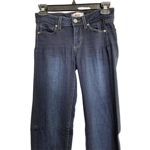 Sz 24 Womens Paige Stretch Skinny Skyline Jeans Mona Dark Wash GUC 5809 - Picture 5 of 9